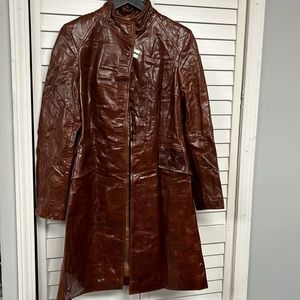 Genuine leather brown jacket